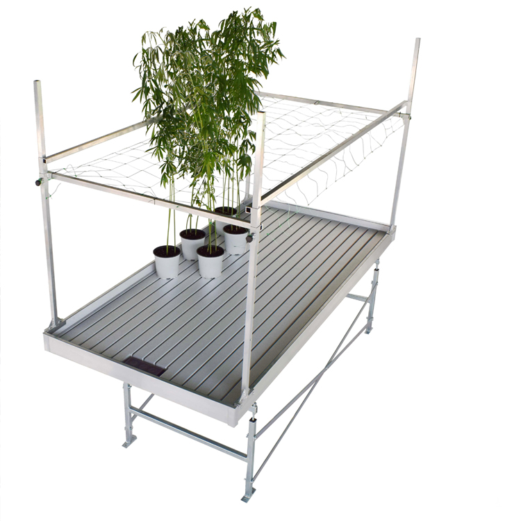 Customized Flood Tray Tables Ebb And Flow Rolling Bench Outdoor Hydroponics Greenhouse Vertical Growing Rack System