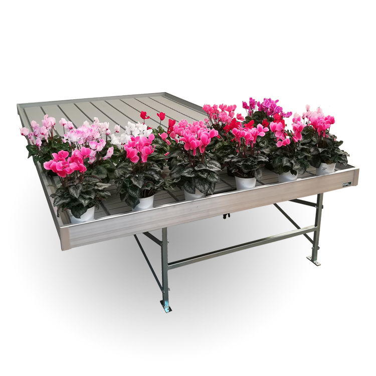 Easily Assembled Adjustable Abs Ebb And Flow Growing Table Hydroponic System Ebb Flood Seedbed Greenhouse Rolling Bench